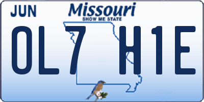 MO license plate OL7H1E