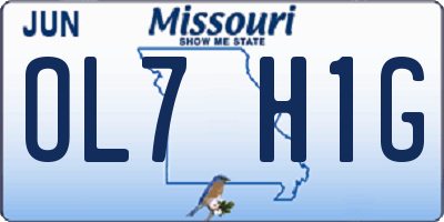 MO license plate OL7H1G