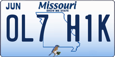 MO license plate OL7H1K