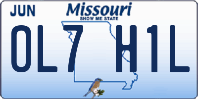 MO license plate OL7H1L