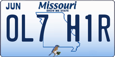 MO license plate OL7H1R