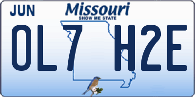 MO license plate OL7H2E