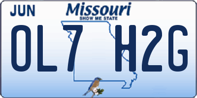 MO license plate OL7H2G