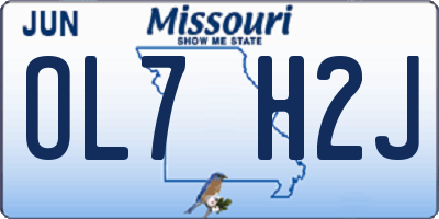 MO license plate OL7H2J
