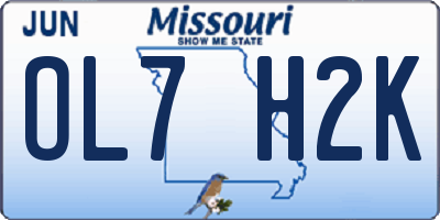 MO license plate OL7H2K