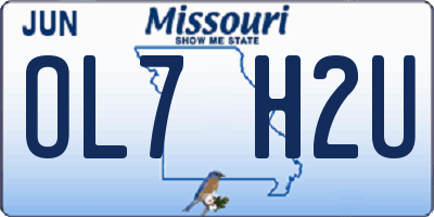 MO license plate OL7H2U