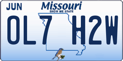 MO license plate OL7H2W