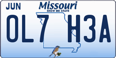 MO license plate OL7H3A