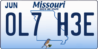 MO license plate OL7H3E