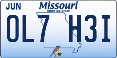 MO license plate OL7H3I