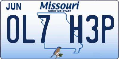 MO license plate OL7H3P