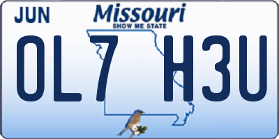 MO license plate OL7H3U