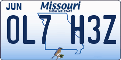 MO license plate OL7H3Z
