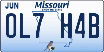 MO license plate OL7H4B