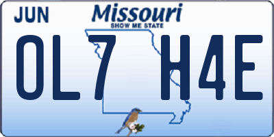 MO license plate OL7H4E