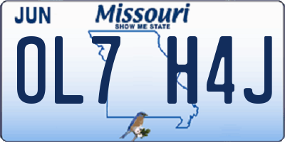 MO license plate OL7H4J