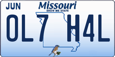 MO license plate OL7H4L