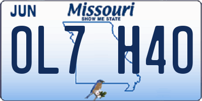 MO license plate OL7H4O