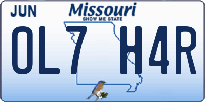 MO license plate OL7H4R