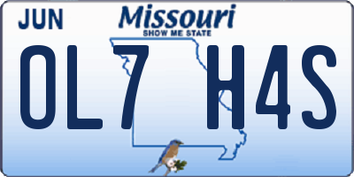 MO license plate OL7H4S