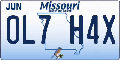 MO license plate OL7H4X