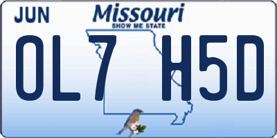 MO license plate OL7H5D