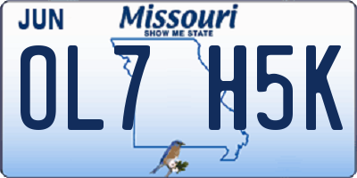 MO license plate OL7H5K
