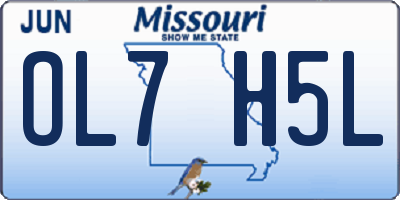 MO license plate OL7H5L