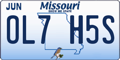 MO license plate OL7H5S