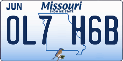 MO license plate OL7H6B