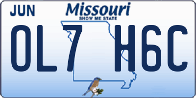 MO license plate OL7H6C