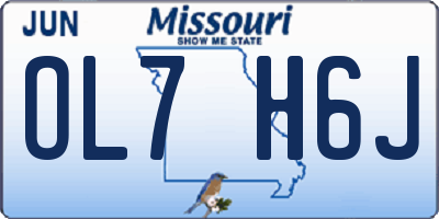 MO license plate OL7H6J