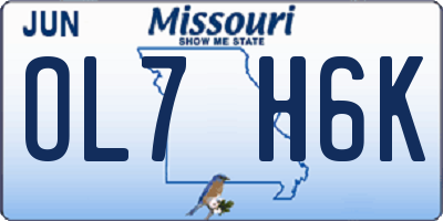 MO license plate OL7H6K