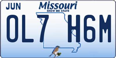 MO license plate OL7H6M