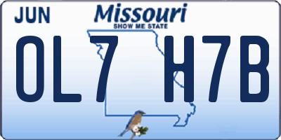 MO license plate OL7H7B