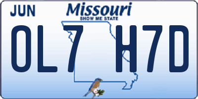 MO license plate OL7H7D