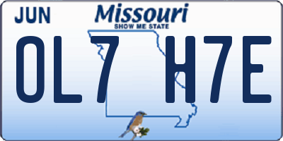 MO license plate OL7H7E