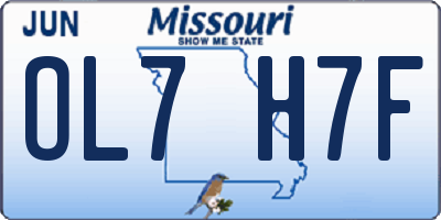 MO license plate OL7H7F