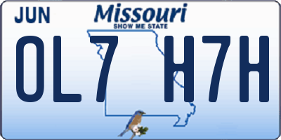 MO license plate OL7H7H