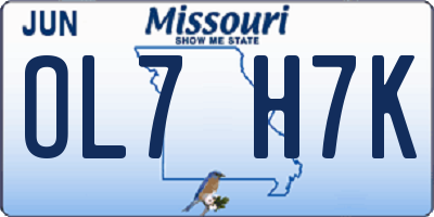 MO license plate OL7H7K