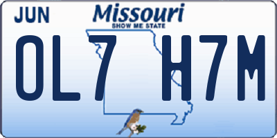 MO license plate OL7H7M