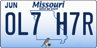 MO license plate OL7H7R