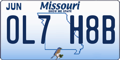 MO license plate OL7H8B