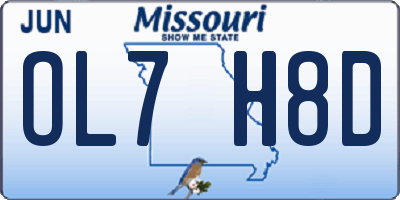 MO license plate OL7H8D