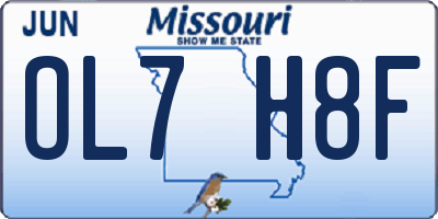 MO license plate OL7H8F