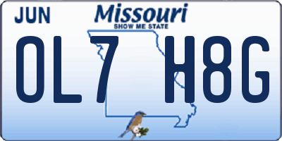 MO license plate OL7H8G