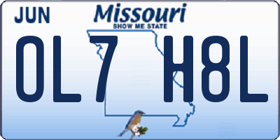 MO license plate OL7H8L