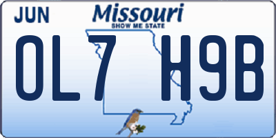 MO license plate OL7H9B