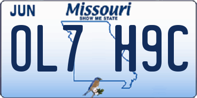 MO license plate OL7H9C