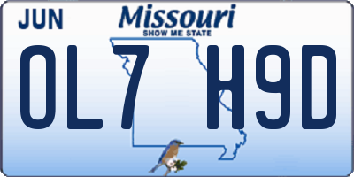 MO license plate OL7H9D
